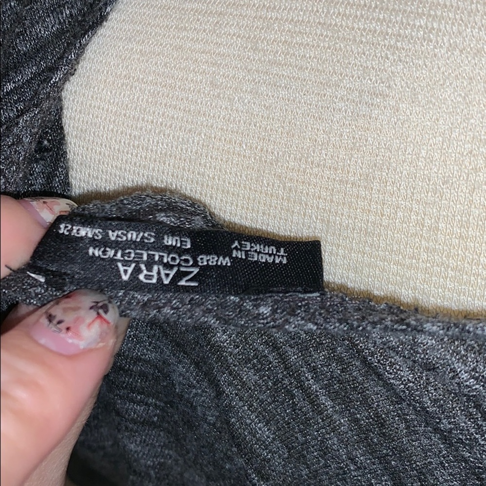 Zara heather grey distressed shirt sleeve shirt S - Picture 6 of 7